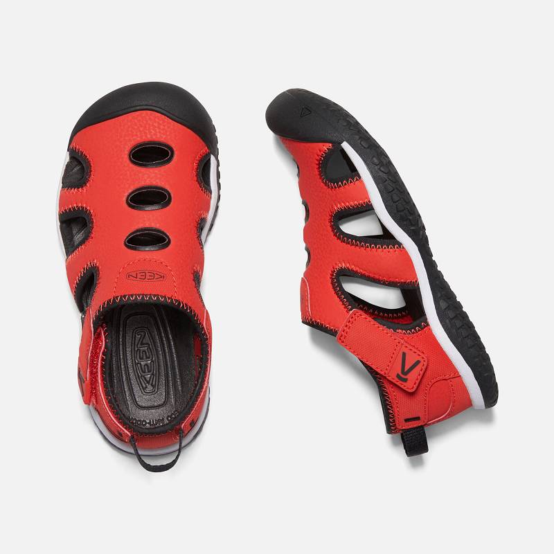 Keen Stingray Wassersandalen Kinder DE-87509 Black/Fiery Red - Keen Kinderschuhe Rot